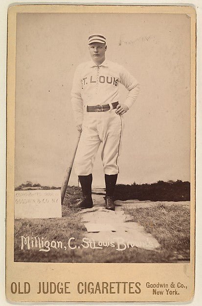 :Milligan Catcher St. Louis Browns from the series Old Judge Cigarettes 1888, vintage artwork, 16x12"(A3) Poster Print