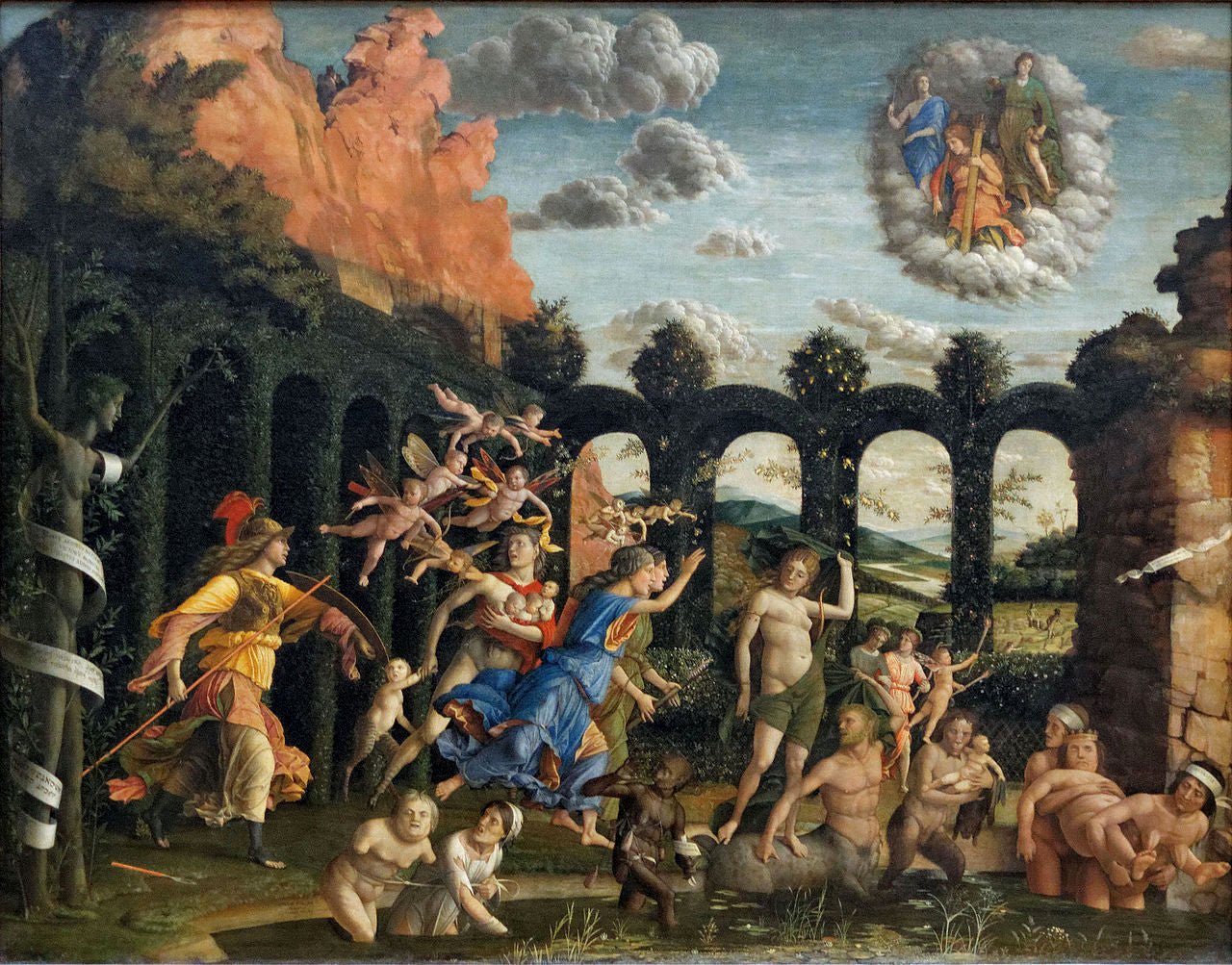Minerva Expelling the Vices from the Garden of Virtue, vintage artwork by Andrea Mantegna, A3 (16x12") Poster Print
