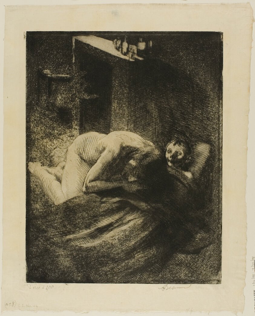 Misery, plate nine from Woman by Albert Besnard, 23x16"( A2 size) Poster Print