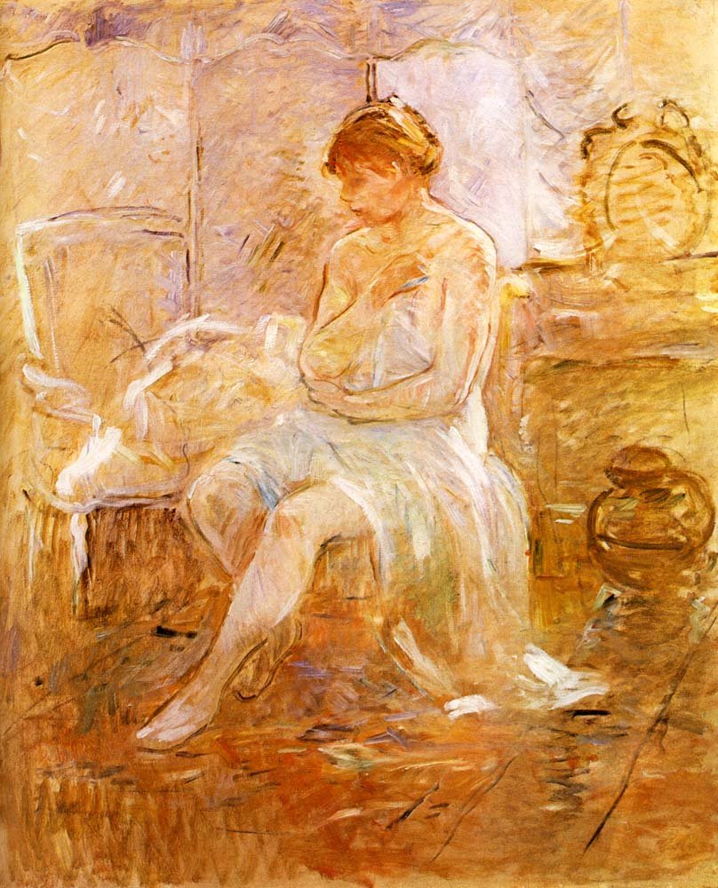 Model at rest by Berthe Morisot, 1887, vintage art, modern poster print