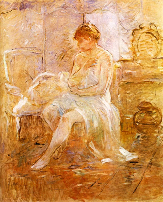 Model at rest by Berthe Morisot, 1887, vintage art, modern poster print