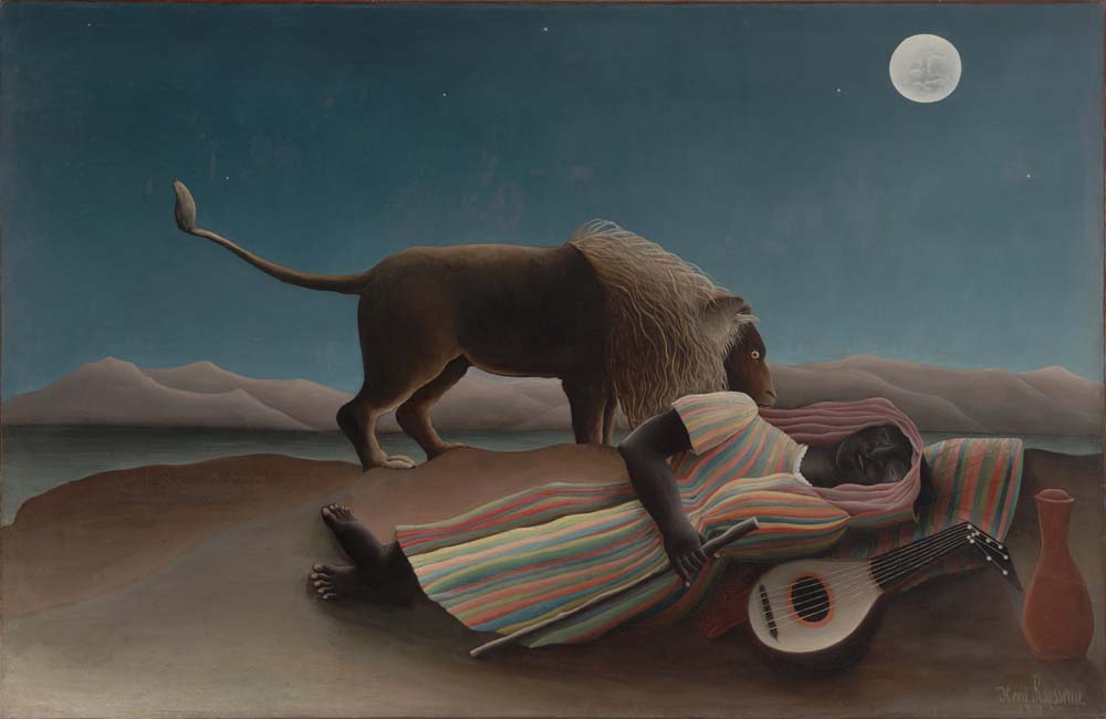 the sleeping gypsy by H.Rousseau,1897, 12x8" (A4) Poster