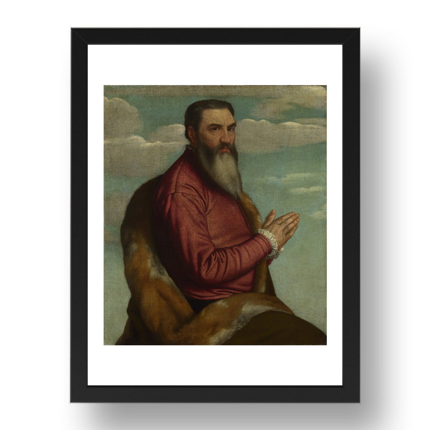Moretto da Brescia: Praying Man with a Long Beard, Poster in 17x13"(A3) Frame