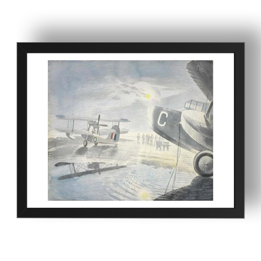 Morning_on_the_Tarmac_Walrus aircraft1941 by Eric Ravilious, 17x13" Frame