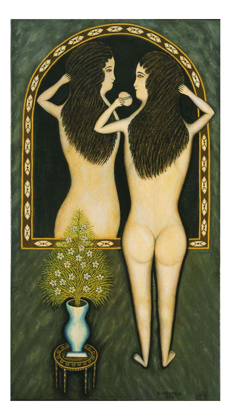 Morris Hirshfield - Girl in a Mirror, 16x12" (A3) Poster Print