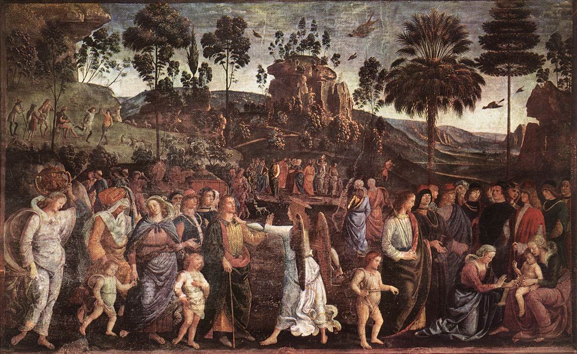 Moses's Journey into Egypt and the Circumcision of His Son Eliezer, vintage artwork by Perugino, A3 (16x12") Poster Print