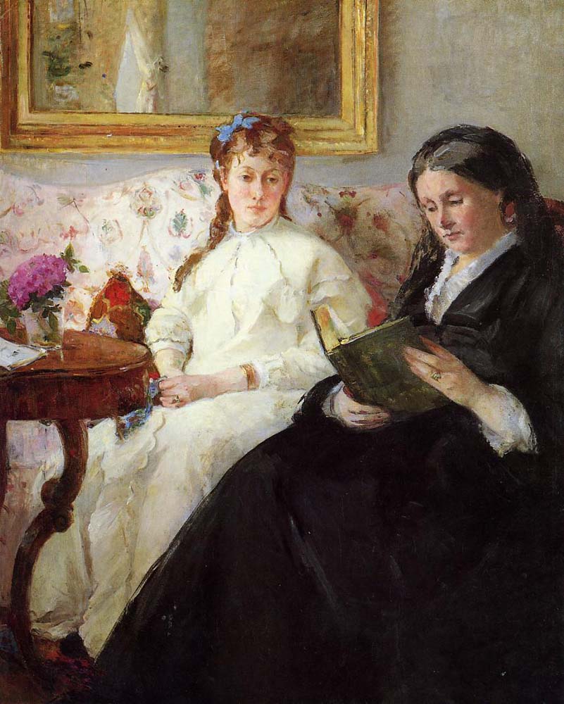 Mother and Sister of the Artist - 1869-1870 - National Gallery of Art - Washington USA by Berthe Morisot, vintage art, modern poster print