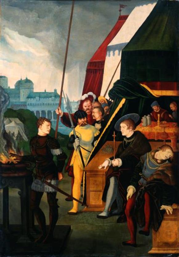 Mucius Scaevola, vintage artwork by Hans Baldung, A3 (16x12") Poster Print