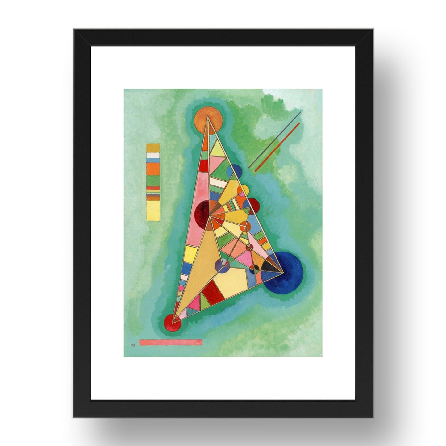 Multi Colored Triangle 1927 A3+ by Wassily Kandinsky, 17x13" Frame