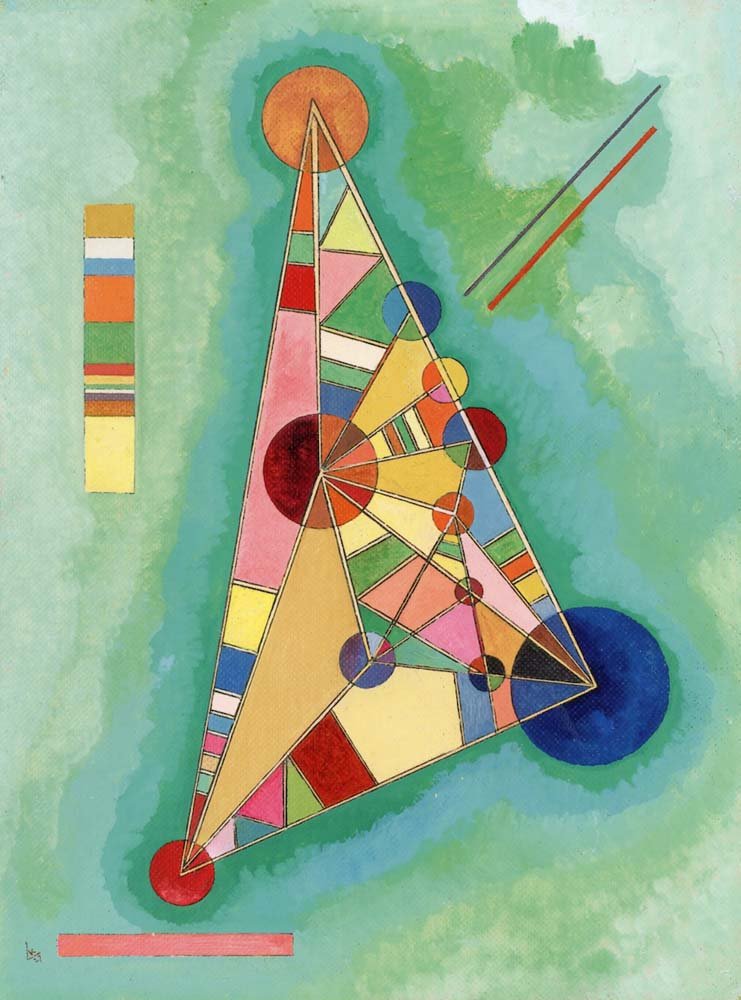 Multi Colored Triangle - Wassily Kandinsky -1927 by Wassily Kandinsky, 23x16"( A2 size ) Poster Print
