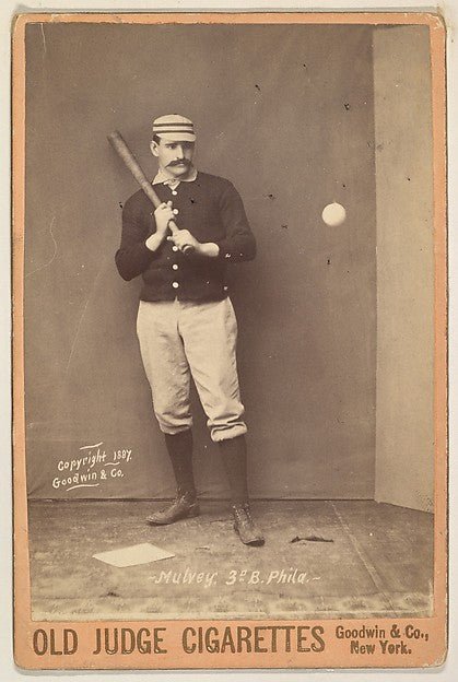:Mulvey 3rd Base Philadelphia from the series Old Judge Cigarettes 1887, vintage artwork, 16x12"(A3) Poster Print