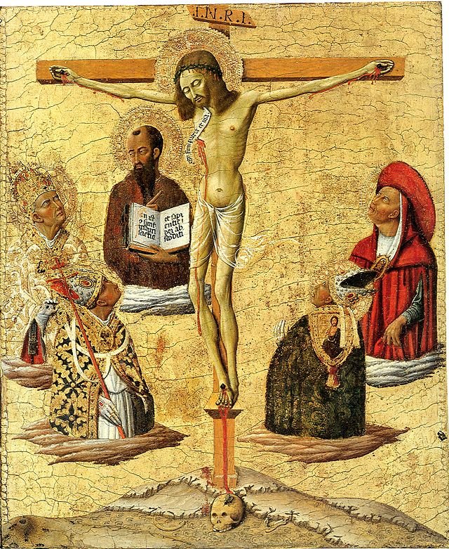 Mystical Crucifixion, vintage artwork by Matteo di Giovanni, A3 (16x12") Poster Print