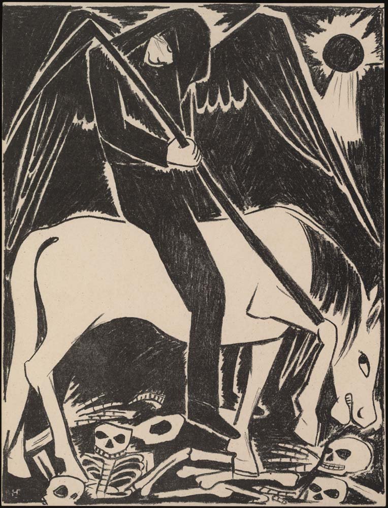 Natalia Goncharova - Kon' Bled from Misticheskie obrazy voiny. vintage art, A3 (16x12") Poster Print