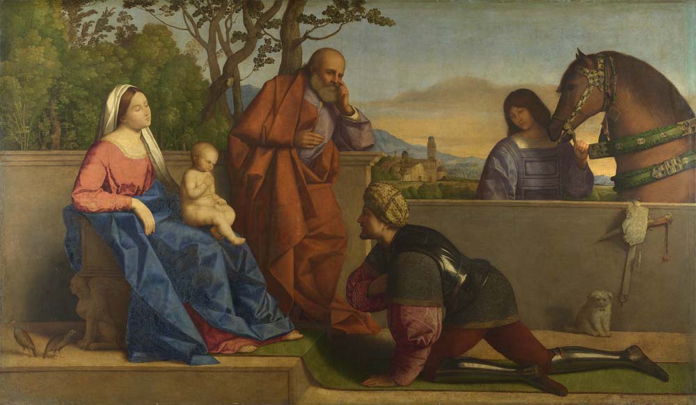 a warrior adoring infant christ by V. Catena, 12x8" (A4) Poster