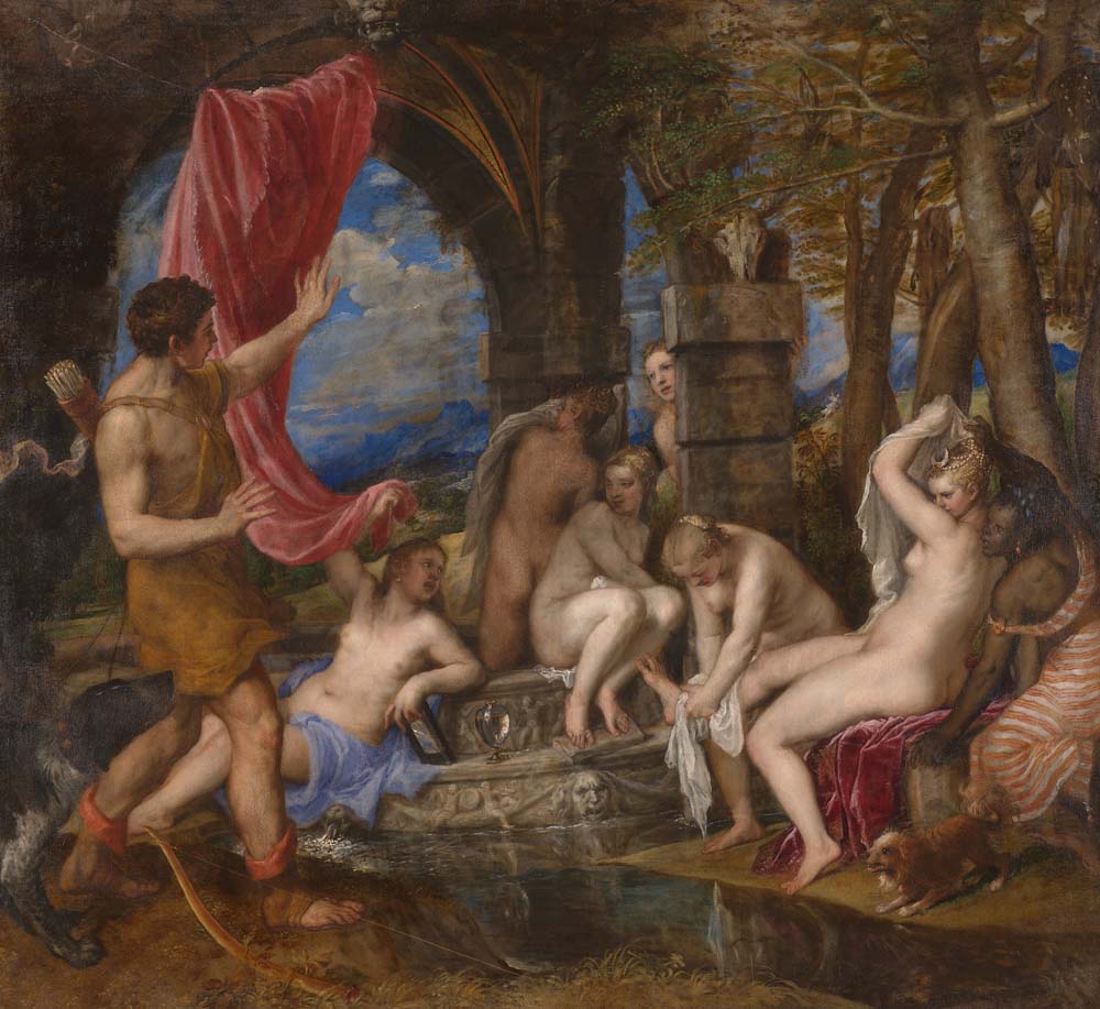 diana and actaeon by Titian, 1556-9, 12x8" (A4) Poster