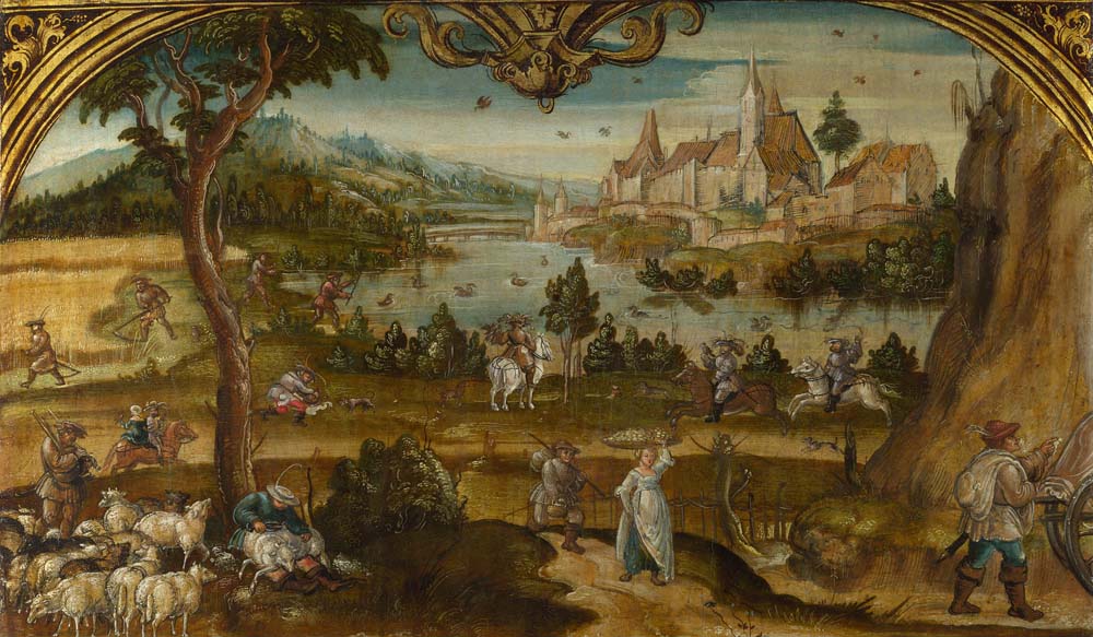 summer by Hans Wertinger, ca.1525, 12x8" (A4) Poster