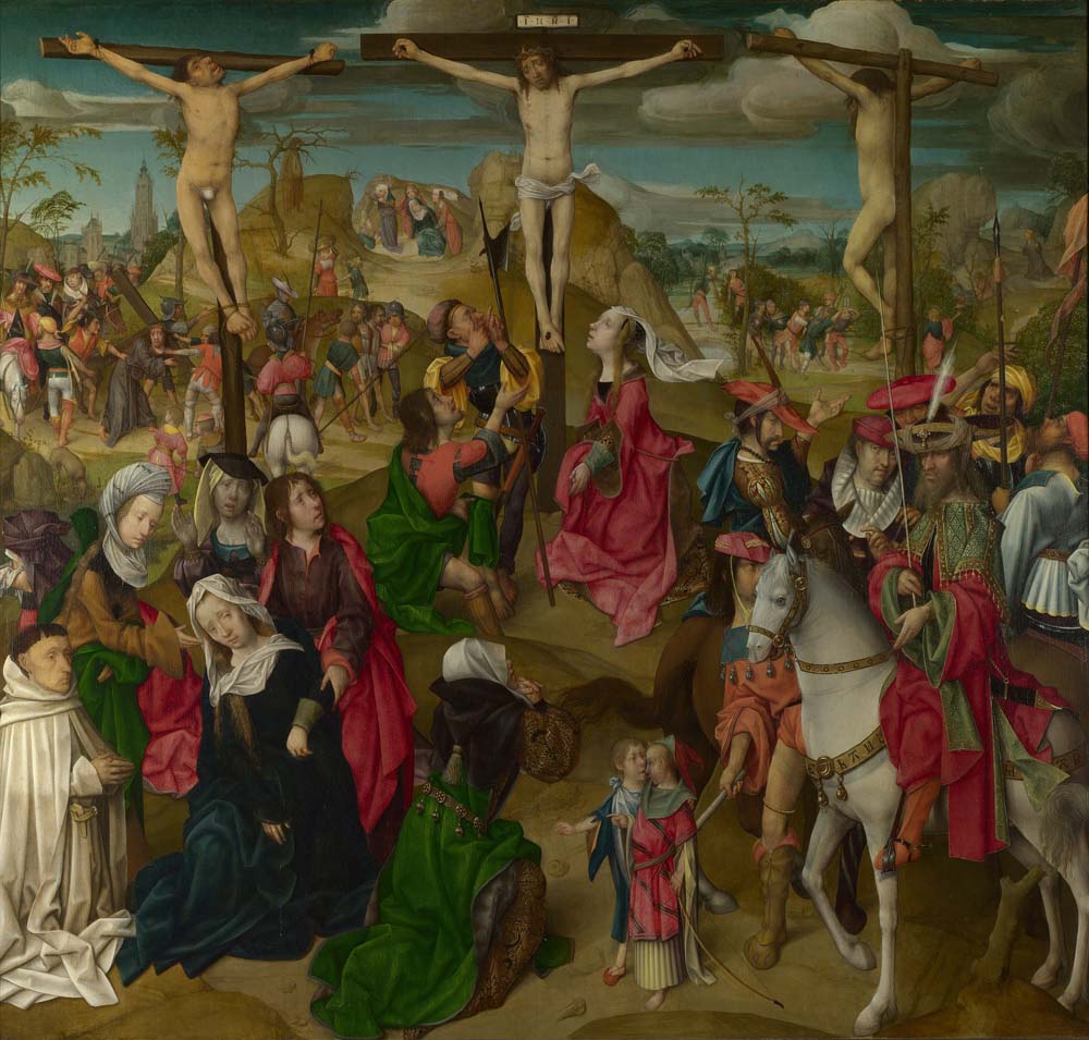 the crucifixion: central panel by M.of Delft, 12x8" (A4) Poster