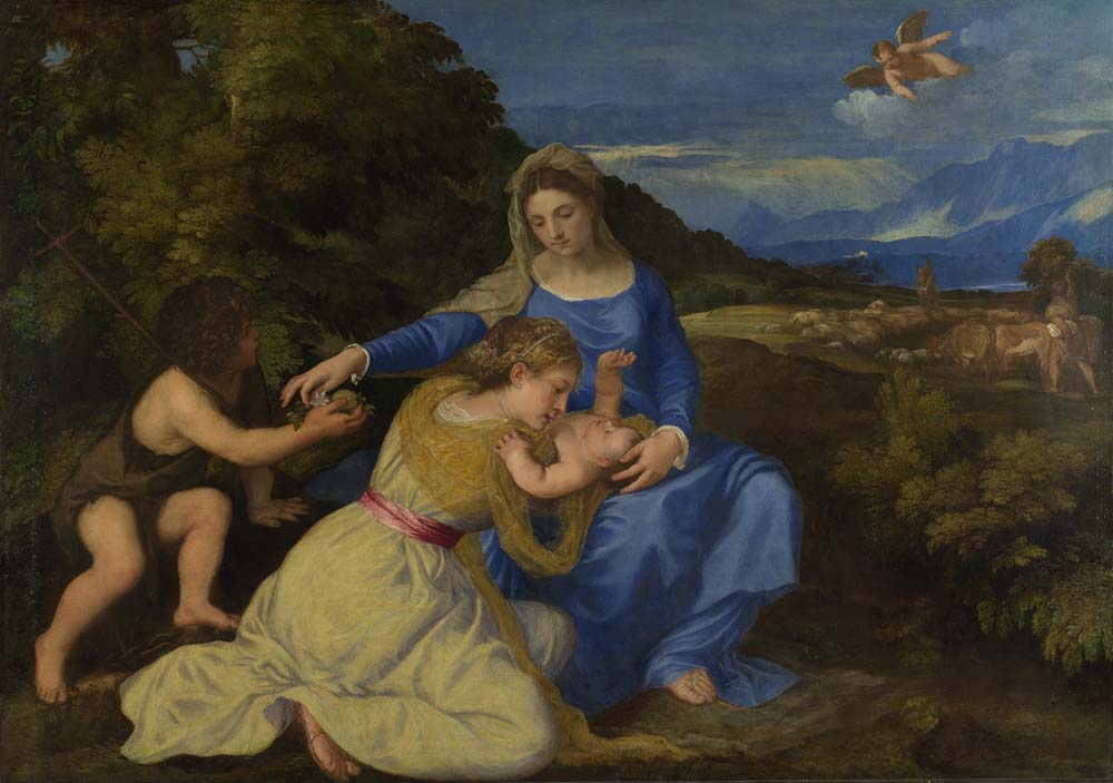 the virgin & child by Titian, ca.1532, 12x8" (A4) Poster