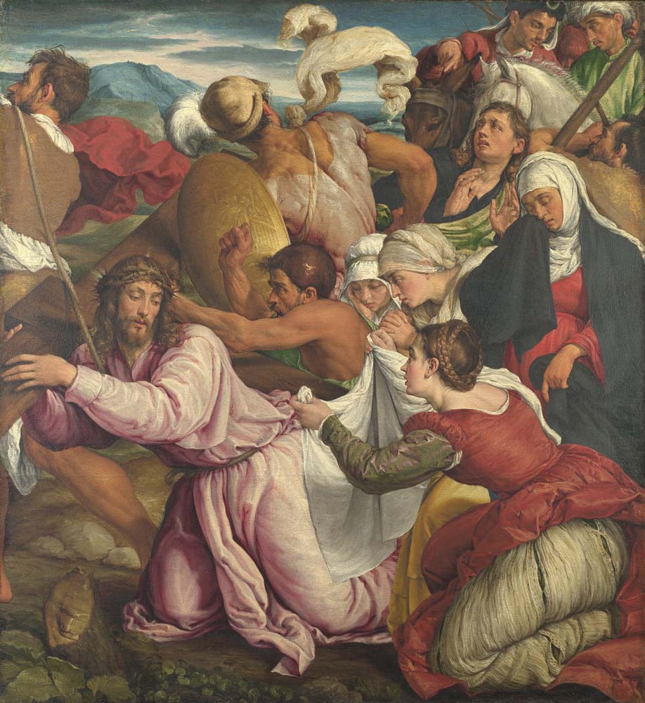 the way to calvary by J.Bassano, 1544-5, 12x8" (A4) Poster