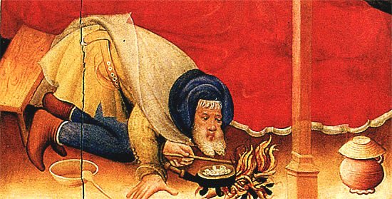 Nativity: detail, vintage artwork by Konrad von Soest, A3 (16x12") Poster Print