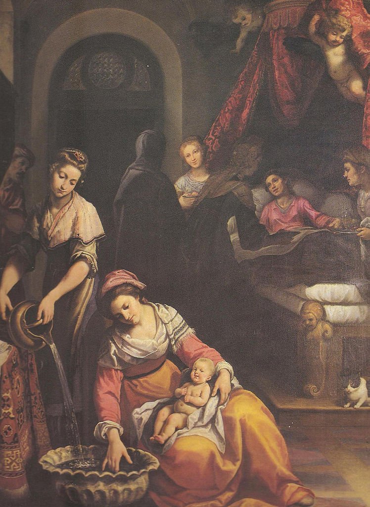 Nativity of the Virgin, vintage artwork by Lodovico Cardi, A3 (16x12") Poster Print