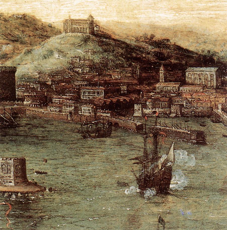 Naval Battle in the Gulf of Naples (detail), vintage artwork by Pieter Bruegel the Elder, A3 (16x12") Poster Print