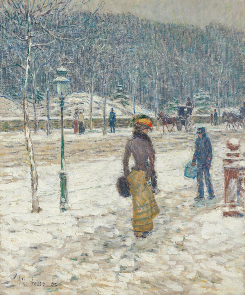 New York Street by Childe Hassam, 23x16"( A2 size) Poster Print