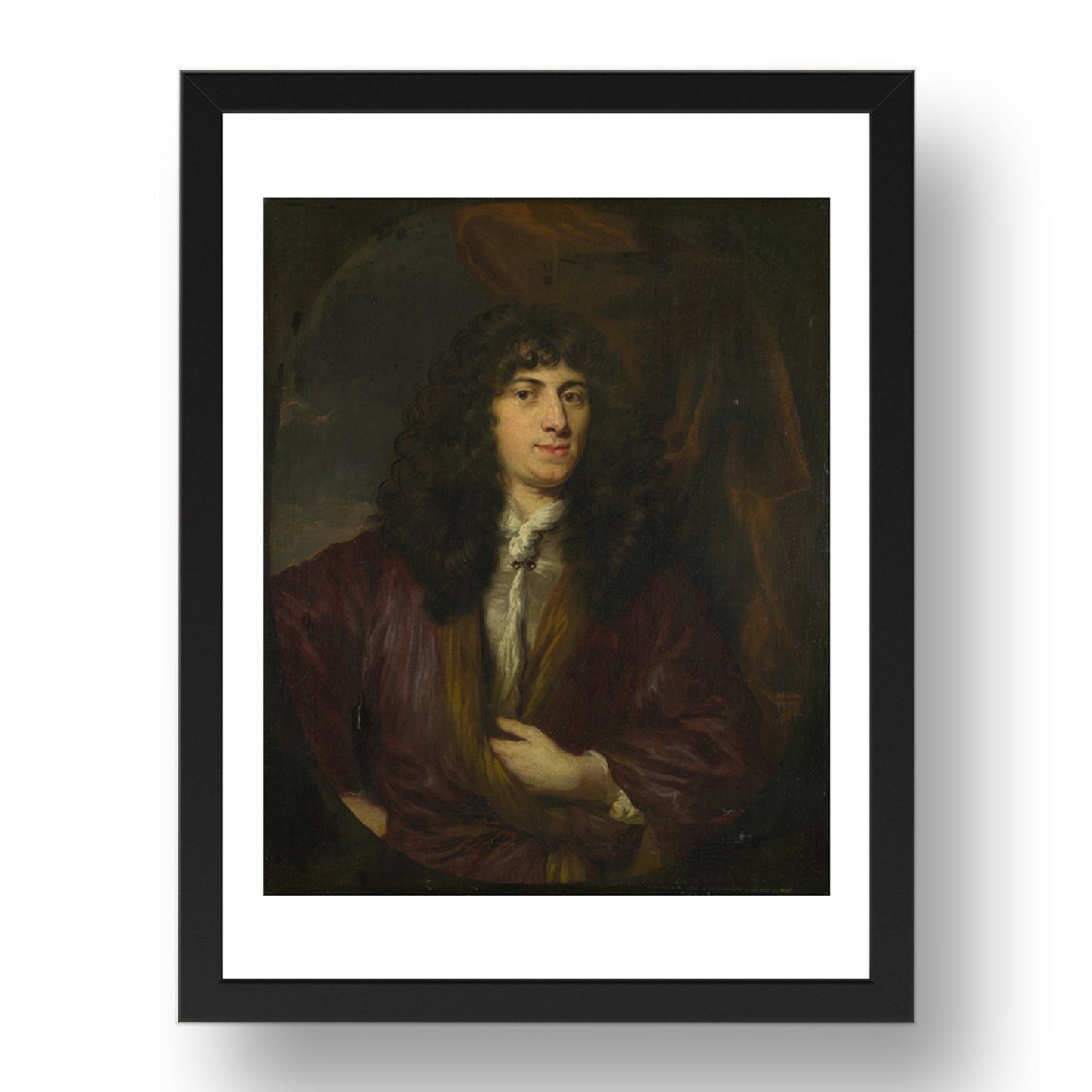 Nicolaes Maes: Portrait of a Man in a Black Wig, Poster in 17x13"(A3) Frame