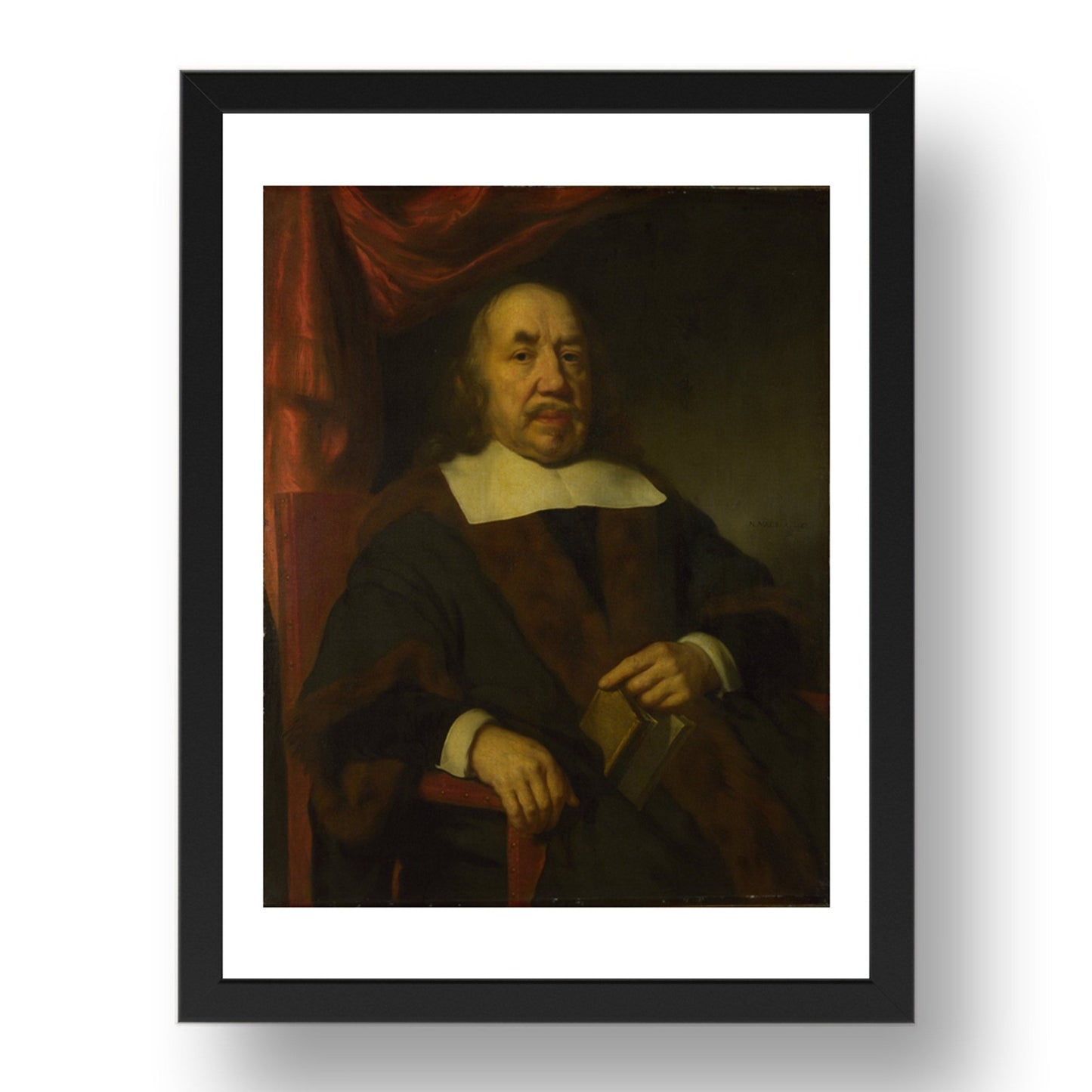 Nicolaes Maes: Portrait of an Elderly Man in a Black Robe, Poster in 17x13"(A3) Frame