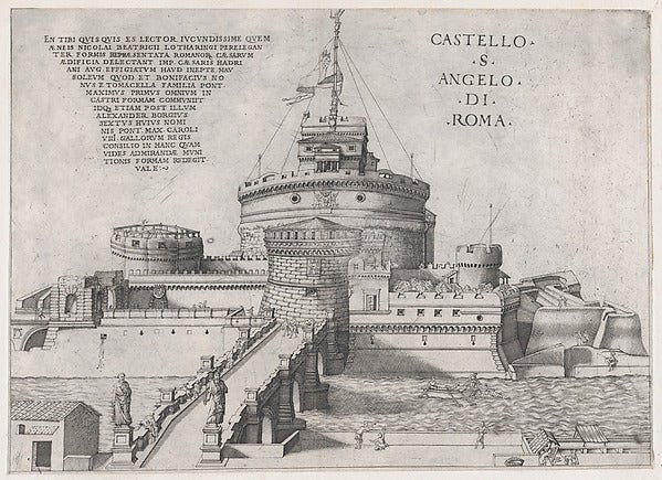 Nicolas Beatrizet )Speculum Romanae Magnificentiae Castell-16x12"(A3) Poster