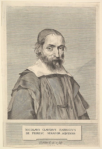 Nicolas-Claude Fabri de Peiresc 1637-Claude Mellan , vintage art, A3 (16x12") Poster Print