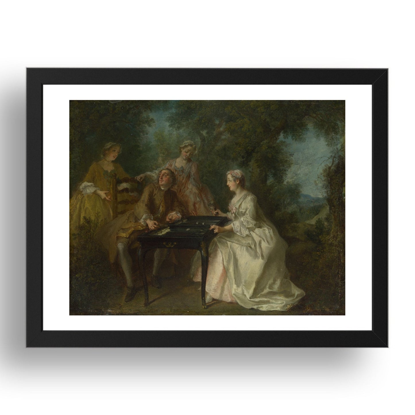 Nicolas Lancret: The Four Times of Day: Afternoon, Poster in 17x13"(A3) Frame