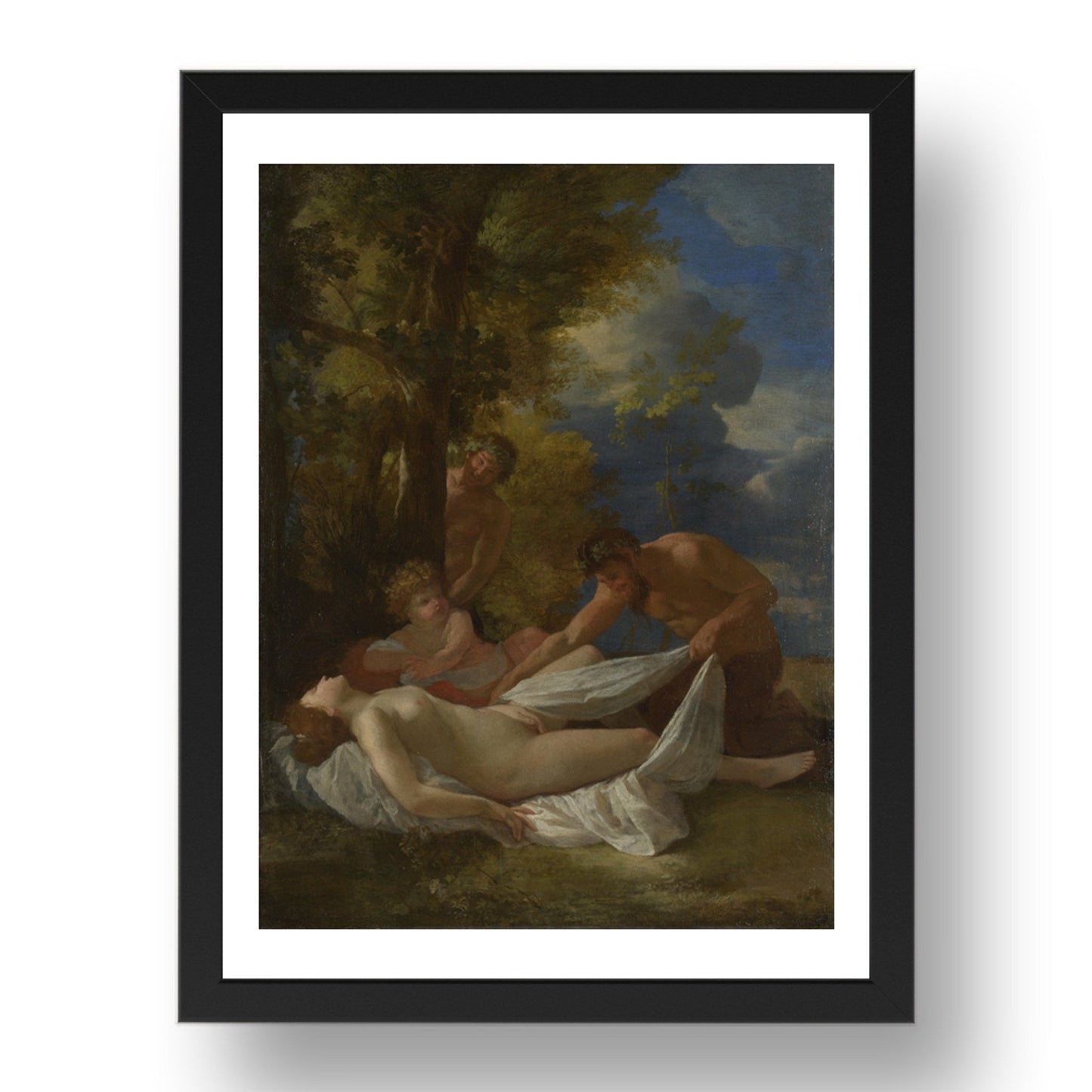 Nicolas Poussin: Nymph with Satyrs, Poster in 17x13"(A3) Frame