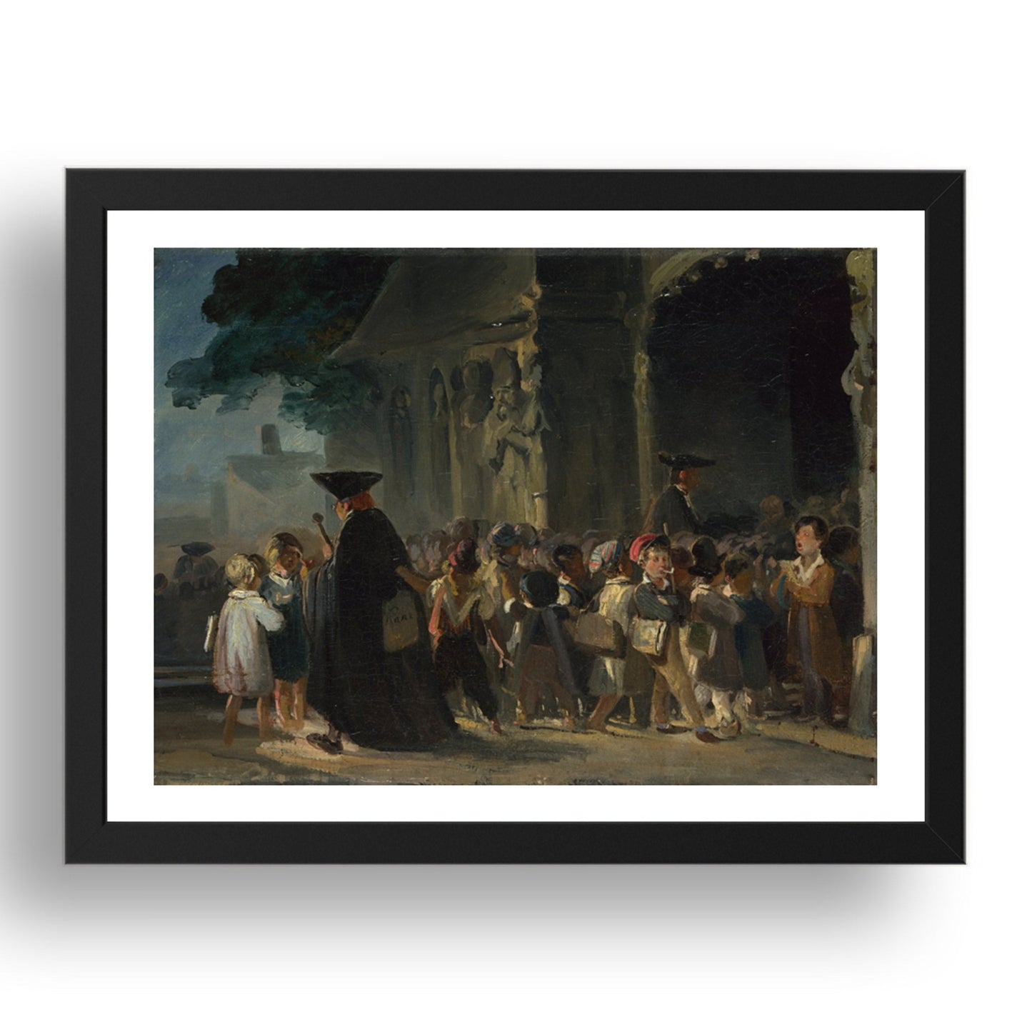 Nicolas Toussaint Charlet: Children at a Church Door, Poster in 17x13"(A3) Frame