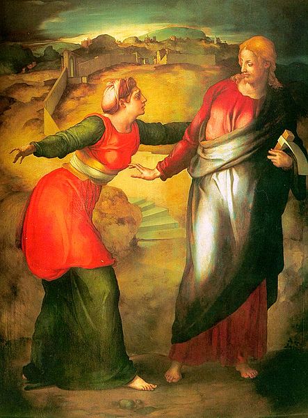 Noli me Tangere (after Michelangelo), vintage artwork by Pontormo, A3 (16x12") Poster Print