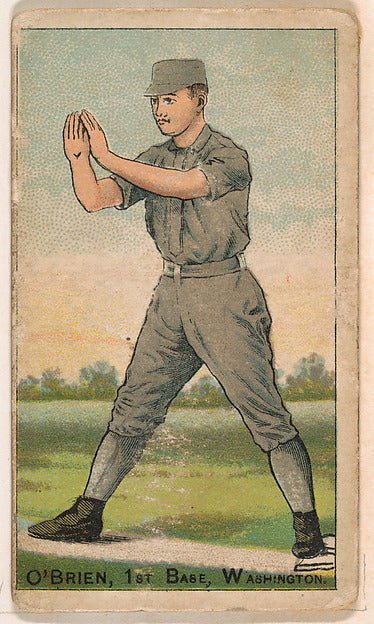 :O'Brien 1st Base Washington from the Gold Coin series for Gold Coin Chewing Tobacco 1887, vintage artwork, 16x12"(A3) Poster Print