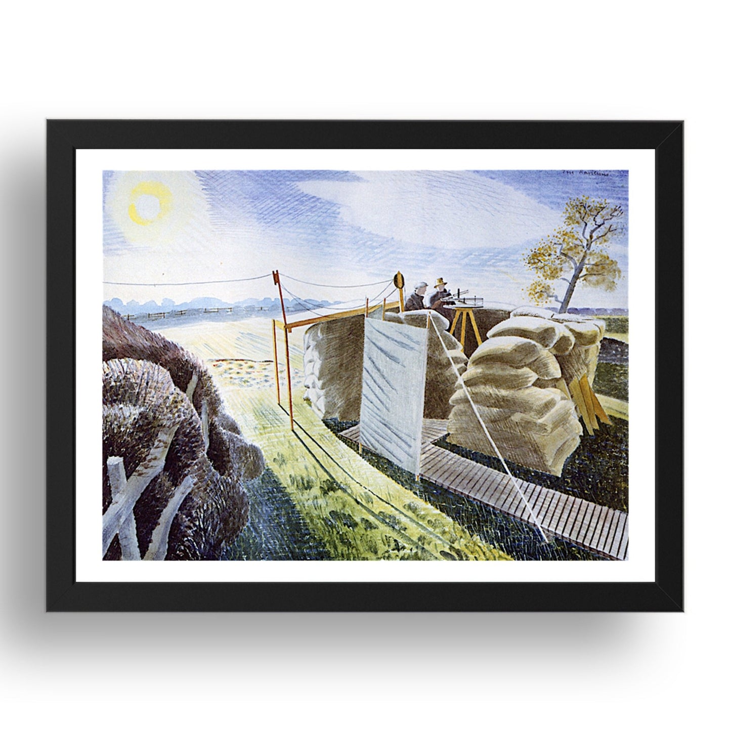 Observer's Post 1939 by Eric Ravilious, 17x13" Frame