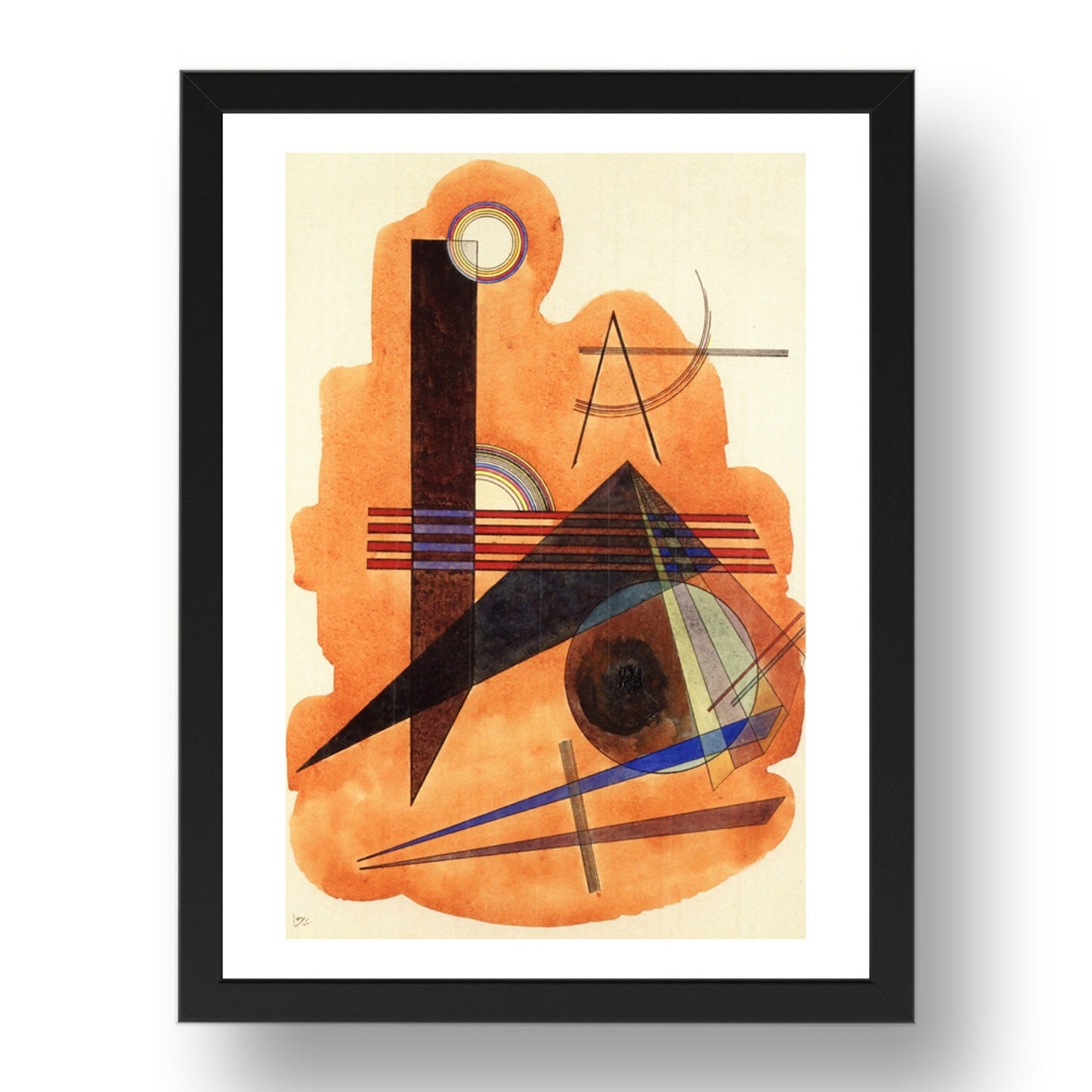 Obstinate Brown 1925 by Wassily Kandinsky, 17x13" Frame