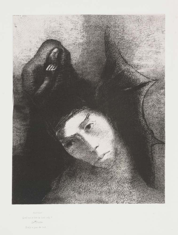 Odilon Redon - A Quel est le but, Le Diable pas de but! vintage art, A3 (16x12") Poster Print