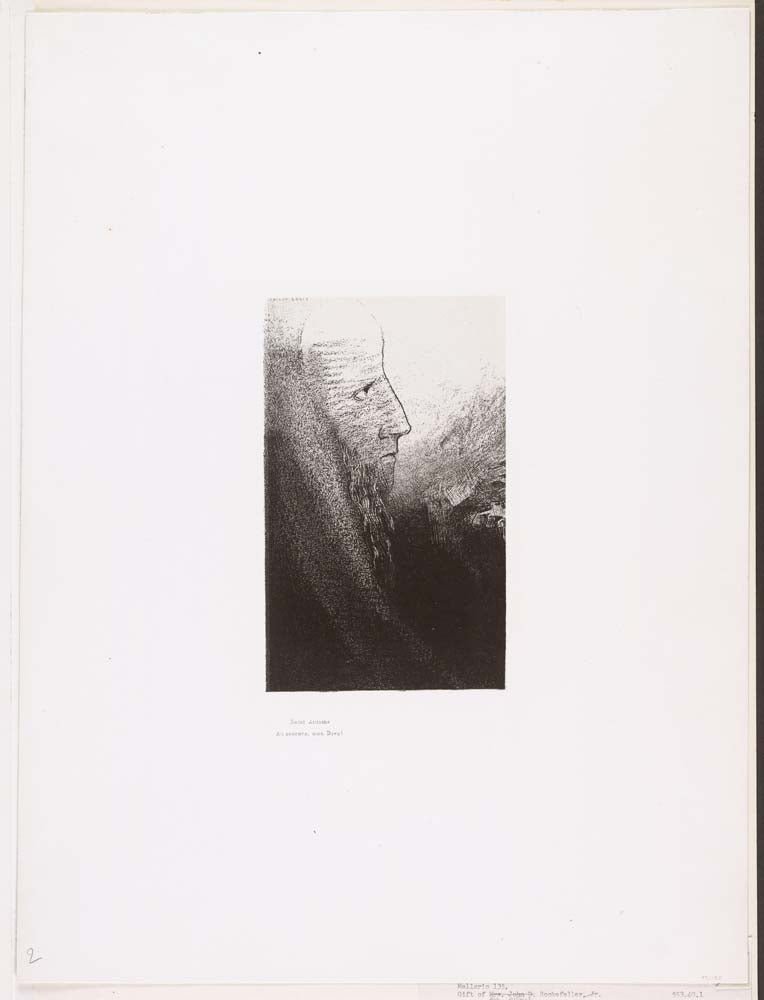 Odilon Redon - La Tentation de Saint-Antoine, vintage art, A3 (16x12") Poster Print