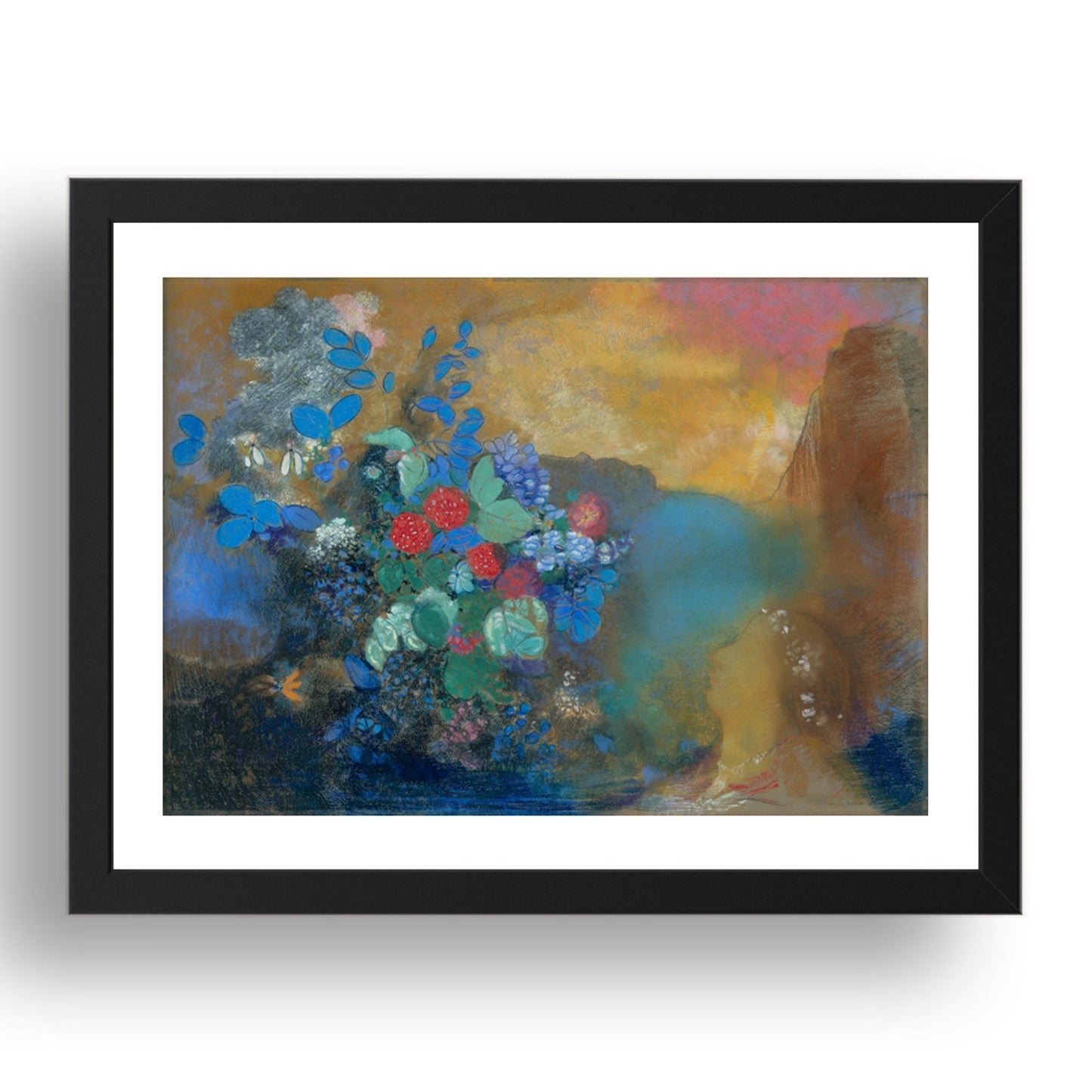Odilon Redon: Ophelia among the Flowers, Poster in 17x13"(A3) Frame
