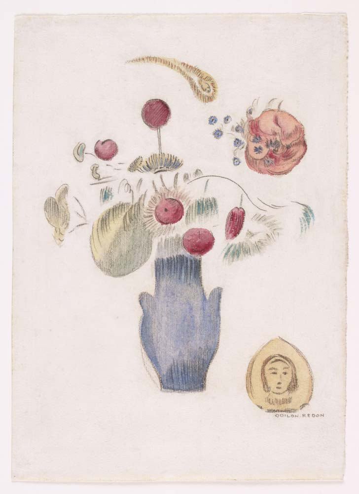 Odilon Redon - The Blue Vase, vintage art, A3 (16x12") Poster Print