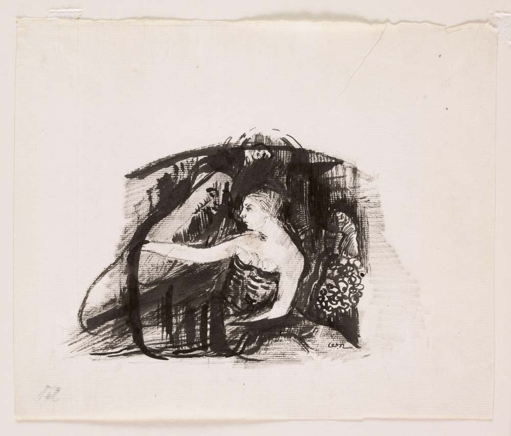 Odilon Redon - The Queen of Sheba II, vintage art, A3 (16x12") Poster Print