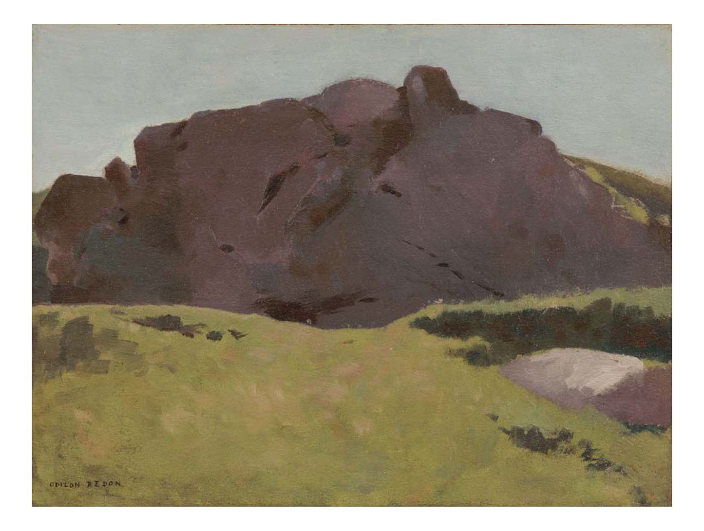 Odilon Redon - The Rocky Slope, 16x12" (A3) Poster Print