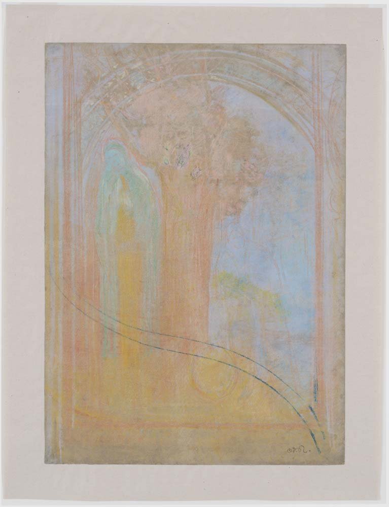 Odilon Redon - Virgin under the Arch, vintage art, A3 (16x12") Poster Print