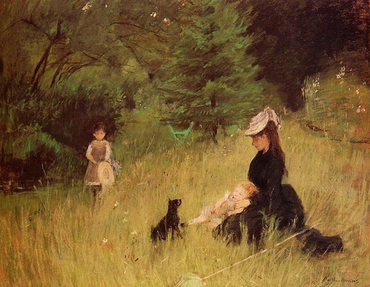 On the Lawn - 1874 - Musee du Petit Palais France by Berthe Morisot, vintage art, modern poster print