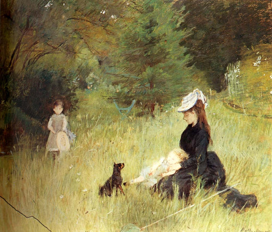 On  the lawn by Berthe Morisot, 1874, vintage art, modern poster print