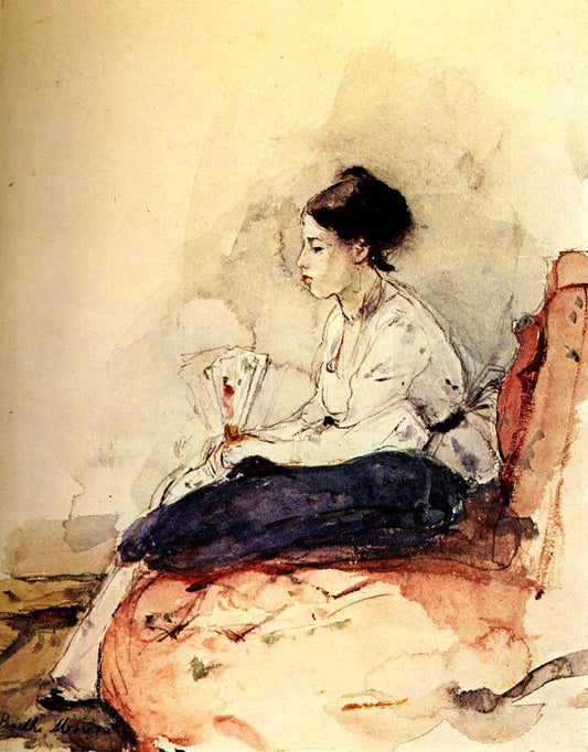 On  the Sofa by Berthe Morisot, 1871, vintage art, modern poster print