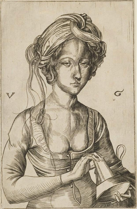 One of the Foolish Virgins, vintage artwork by Urs Graf, A3 (16x12") Poster Print