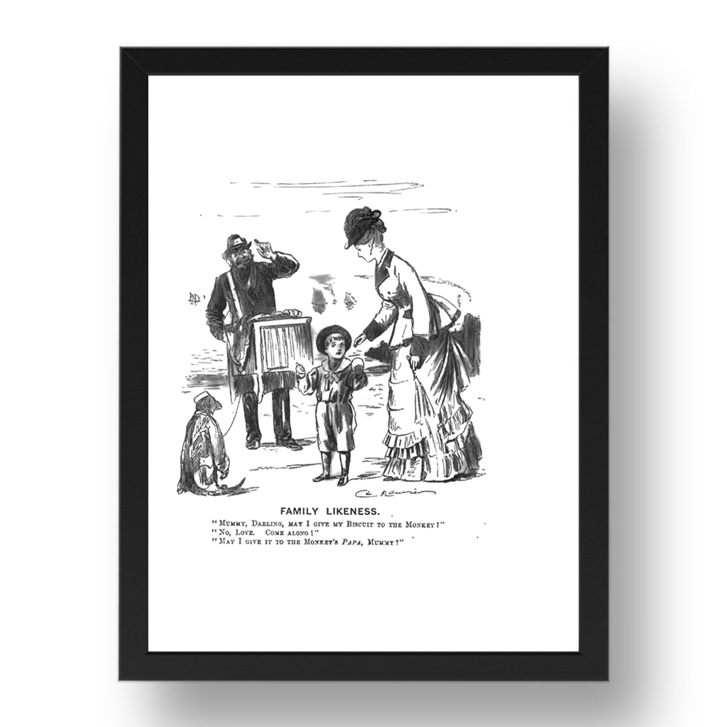 organgrinder2, vintage historic poster in 17x13"(A3) Frame